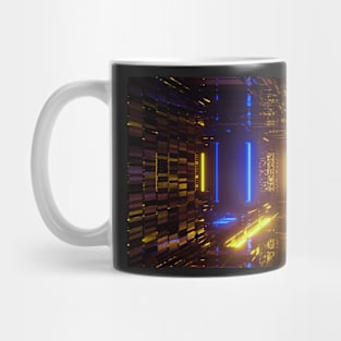 Digital Design - Yellow Blue Abstract Mug